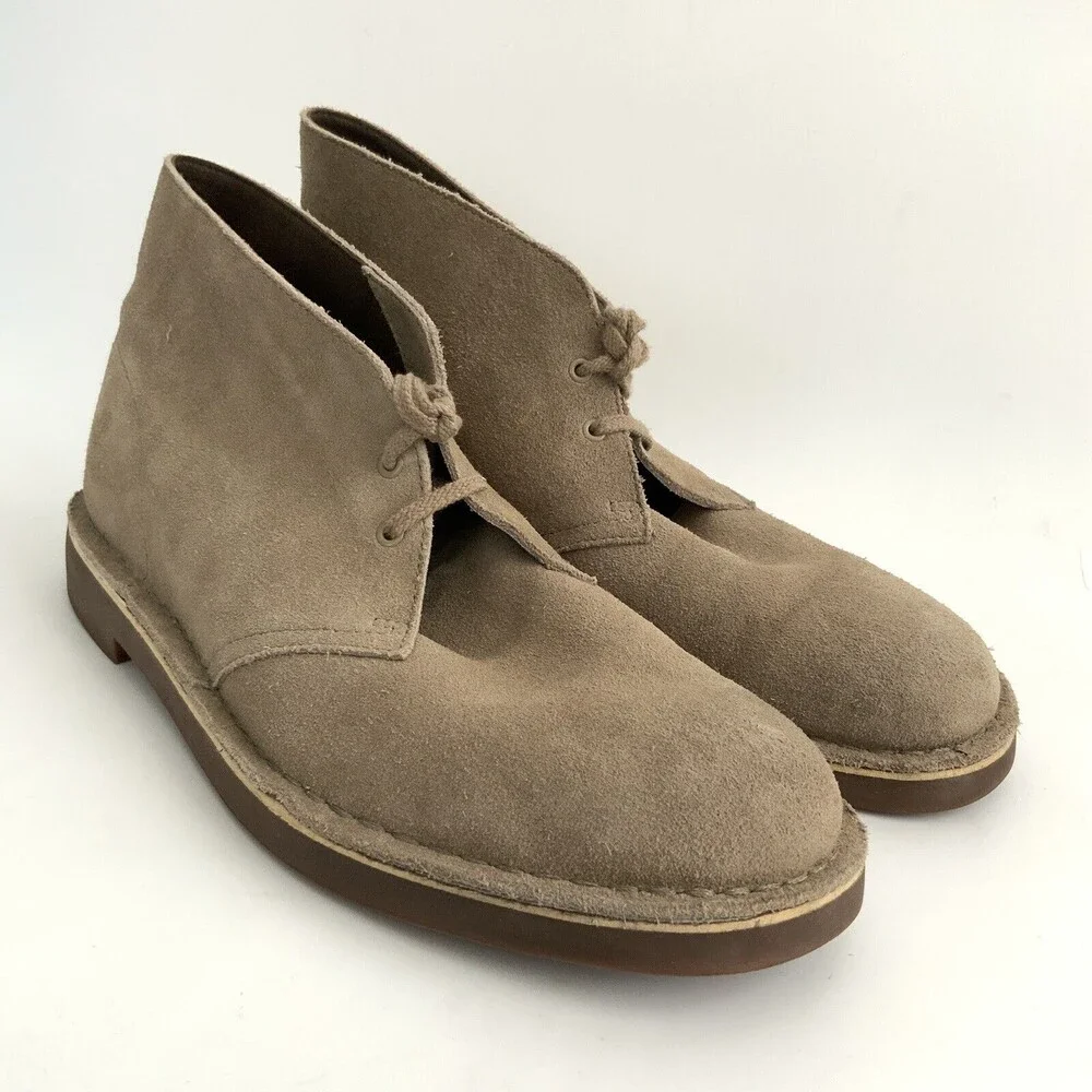 Clarks Leather Lace-up Boots Men Tan 10.5